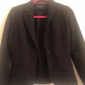 Size 4P Banana Republic two piece suit dark blue pin strip